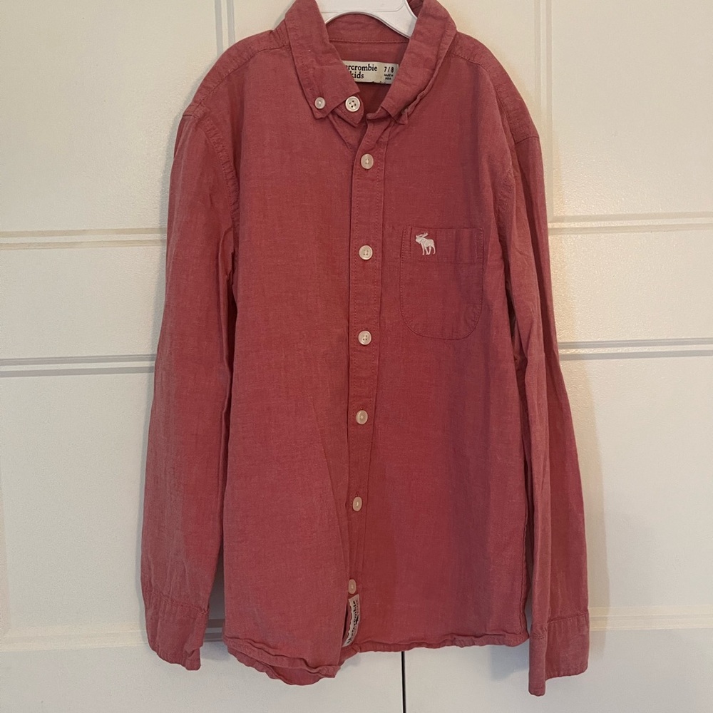 Abercrombie Kids Red Collared Shirt, size 7/8